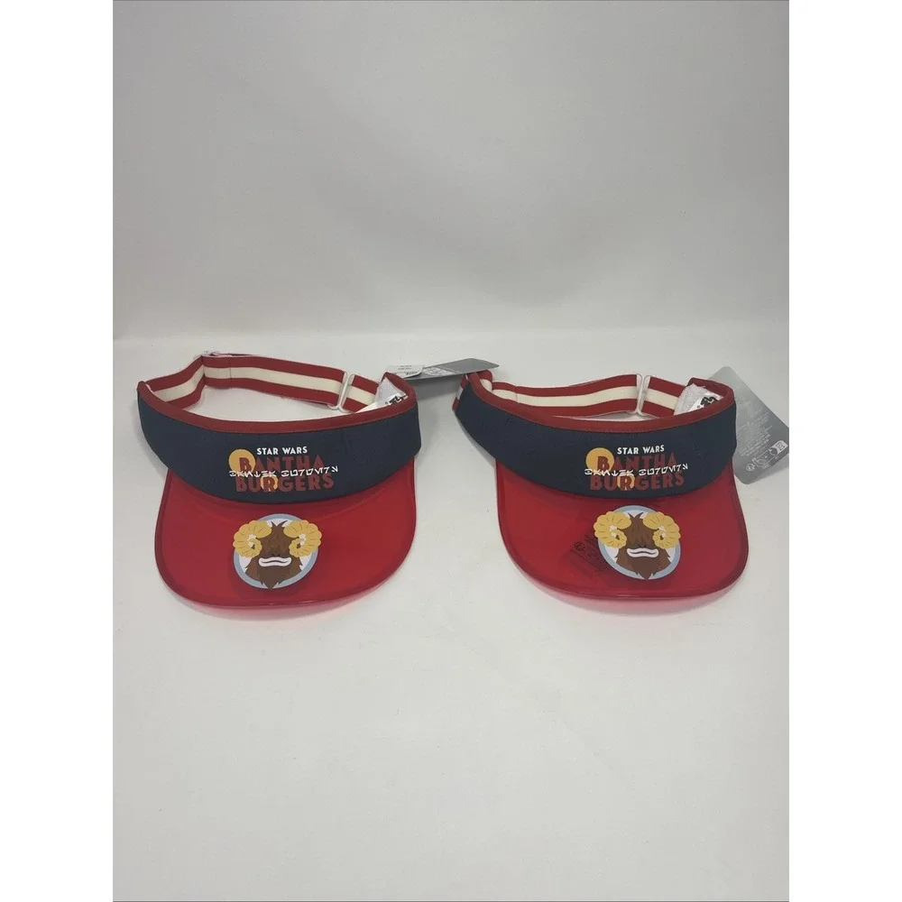 2 Star Wars Bantha Burgers Visors – Adult Size – NEW – Disney Galaxy's Edge
